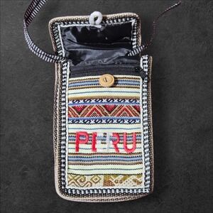 Vintage Peruvian Alpaca Wool Blend Crossbody Cell Phone Zip Bag Handmade Artisan